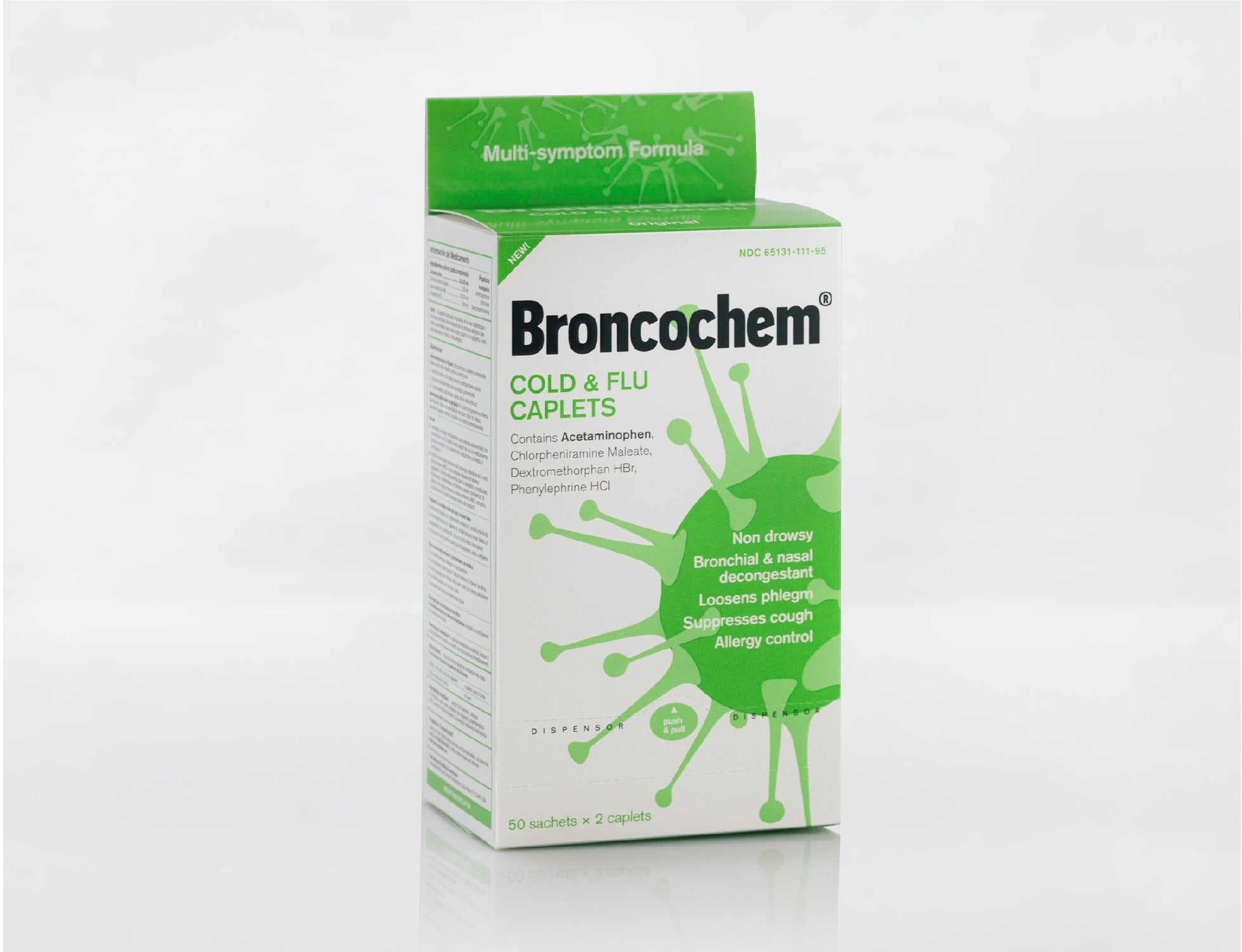 Broncochem Cold & Flu Caplet (50 packs x 2 caplets)
